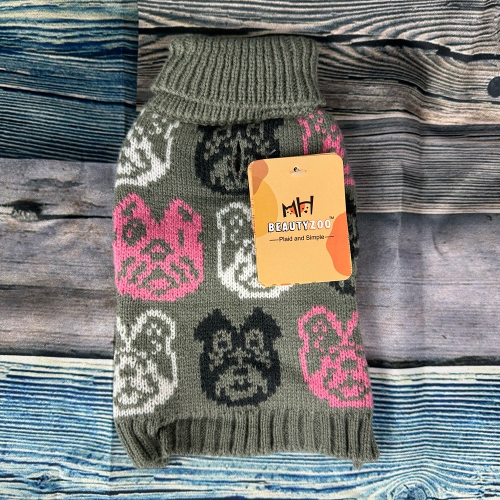 Gray Turtleneck Sweater Dog Pet Knit Sweater Size XXS NWT